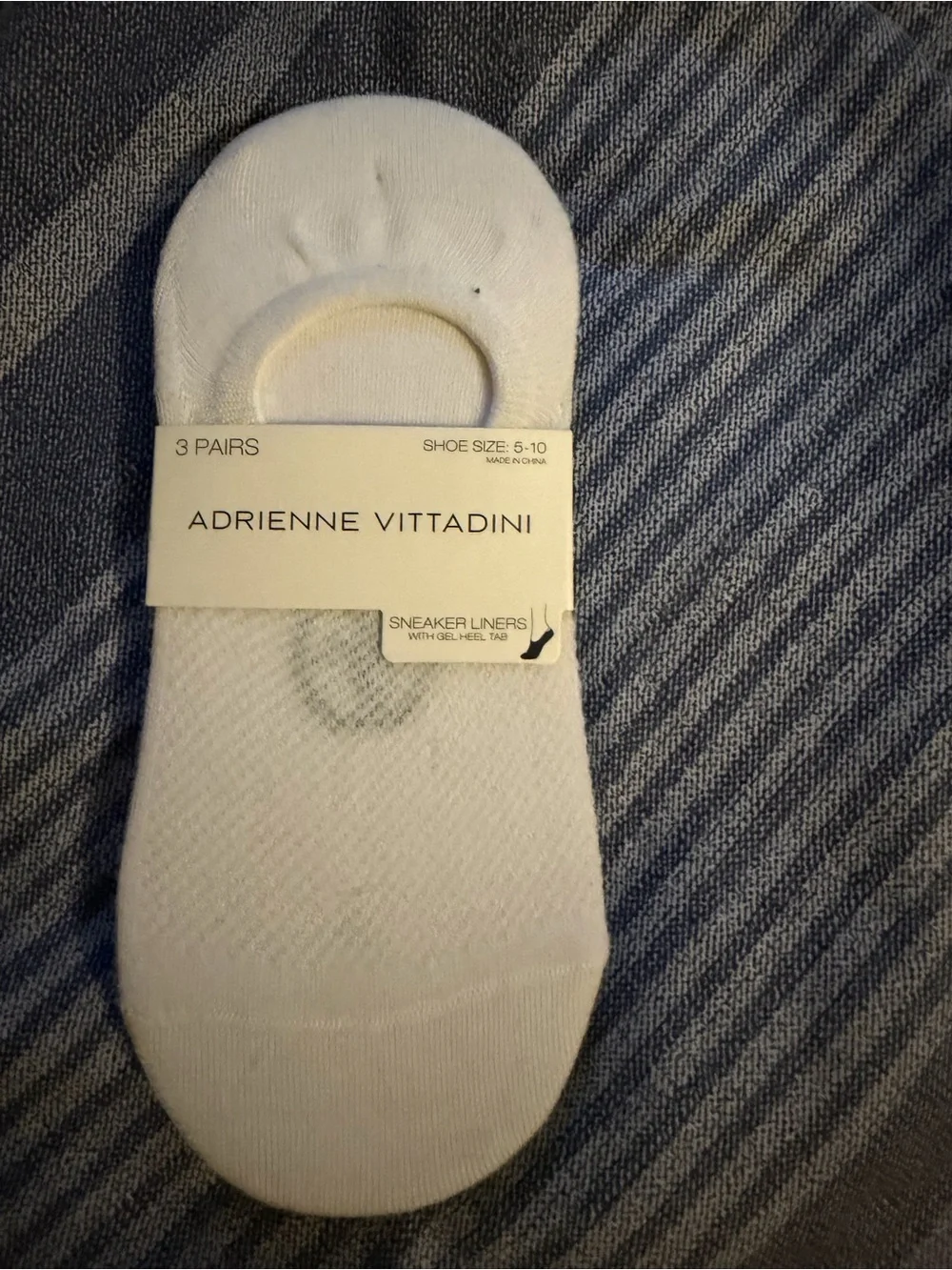 Adrienne Vittadini White No-Show Sneaker Liners - 3 Pack - Picture 1 of 1